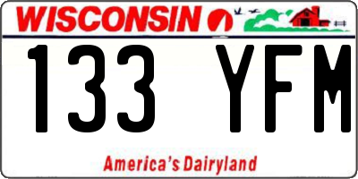 WI license plate 133YFM