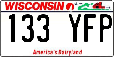 WI license plate 133YFP
