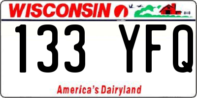 WI license plate 133YFQ