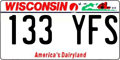 WI license plate 133YFS