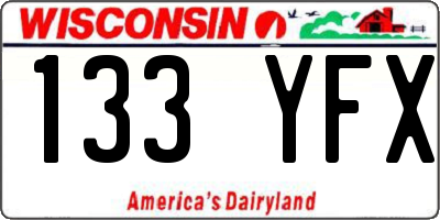 WI license plate 133YFX