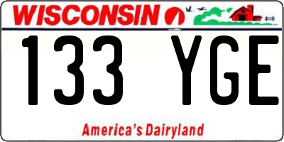 WI license plate 133YGE