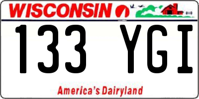 WI license plate 133YGI
