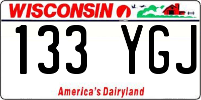 WI license plate 133YGJ