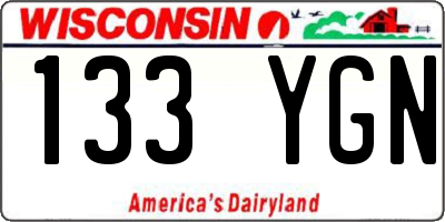 WI license plate 133YGN