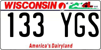 WI license plate 133YGS