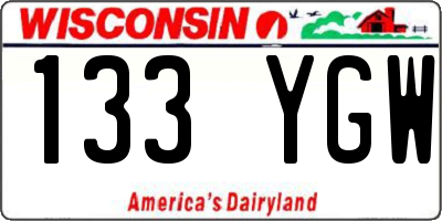 WI license plate 133YGW