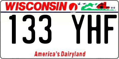 WI license plate 133YHF