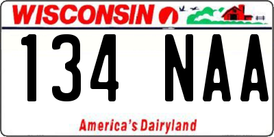 WI license plate 134NAA