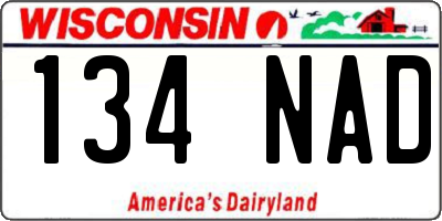 WI license plate 134NAD