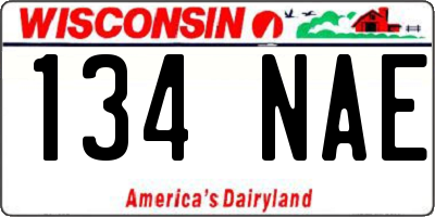 WI license plate 134NAE