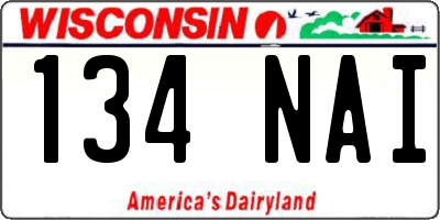 WI license plate 134NAI