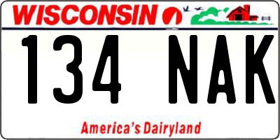 WI license plate 134NAK