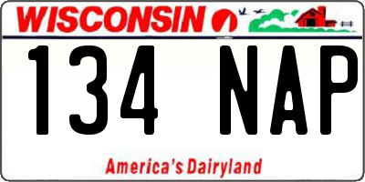 WI license plate 134NAP