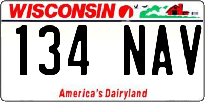 WI license plate 134NAV