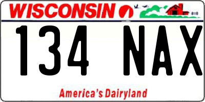 WI license plate 134NAX