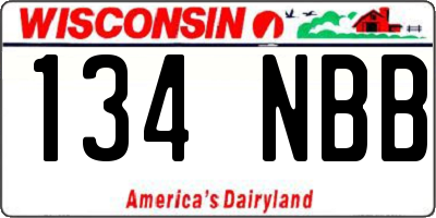 WI license plate 134NBB