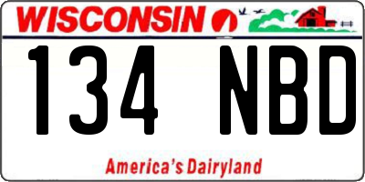WI license plate 134NBD