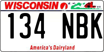 WI license plate 134NBK