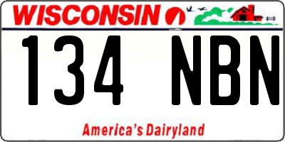 WI license plate 134NBN