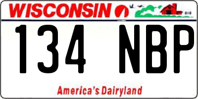 WI license plate 134NBP
