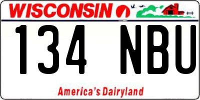 WI license plate 134NBU