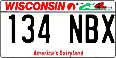 WI license plate 134NBX