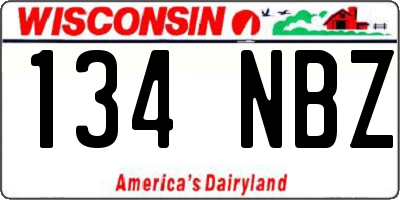 WI license plate 134NBZ