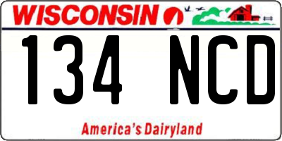 WI license plate 134NCD