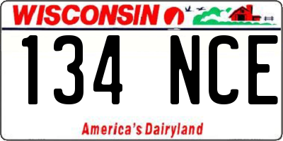 WI license plate 134NCE