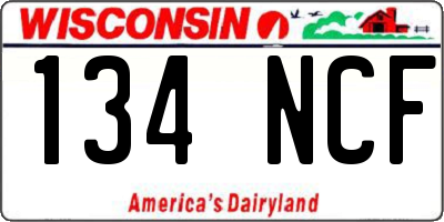 WI license plate 134NCF