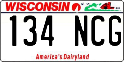 WI license plate 134NCG