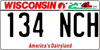 WI license plate 134NCH