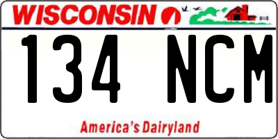 WI license plate 134NCM