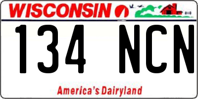 WI license plate 134NCN