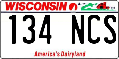 WI license plate 134NCS