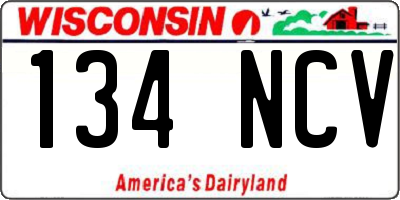 WI license plate 134NCV