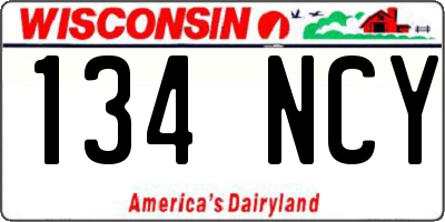 WI license plate 134NCY