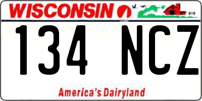 WI license plate 134NCZ