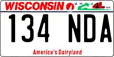 WI license plate 134NDA