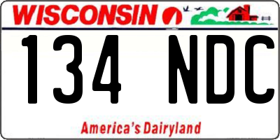 WI license plate 134NDC