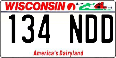 WI license plate 134NDD