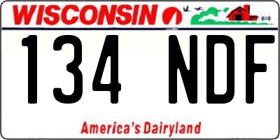 WI license plate 134NDF