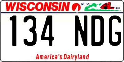 WI license plate 134NDG