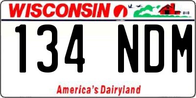 WI license plate 134NDM
