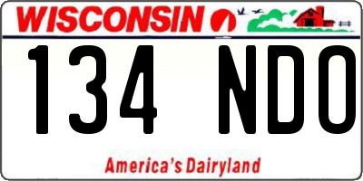 WI license plate 134NDO