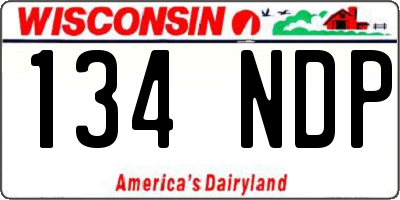WI license plate 134NDP