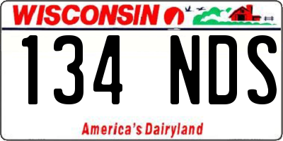 WI license plate 134NDS