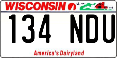 WI license plate 134NDU