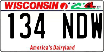 WI license plate 134NDW